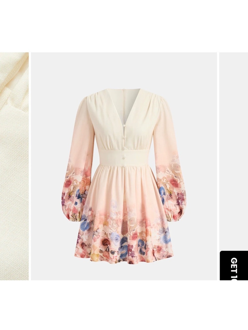 Commense Floral Gradient Long Sleeve Dress Size S